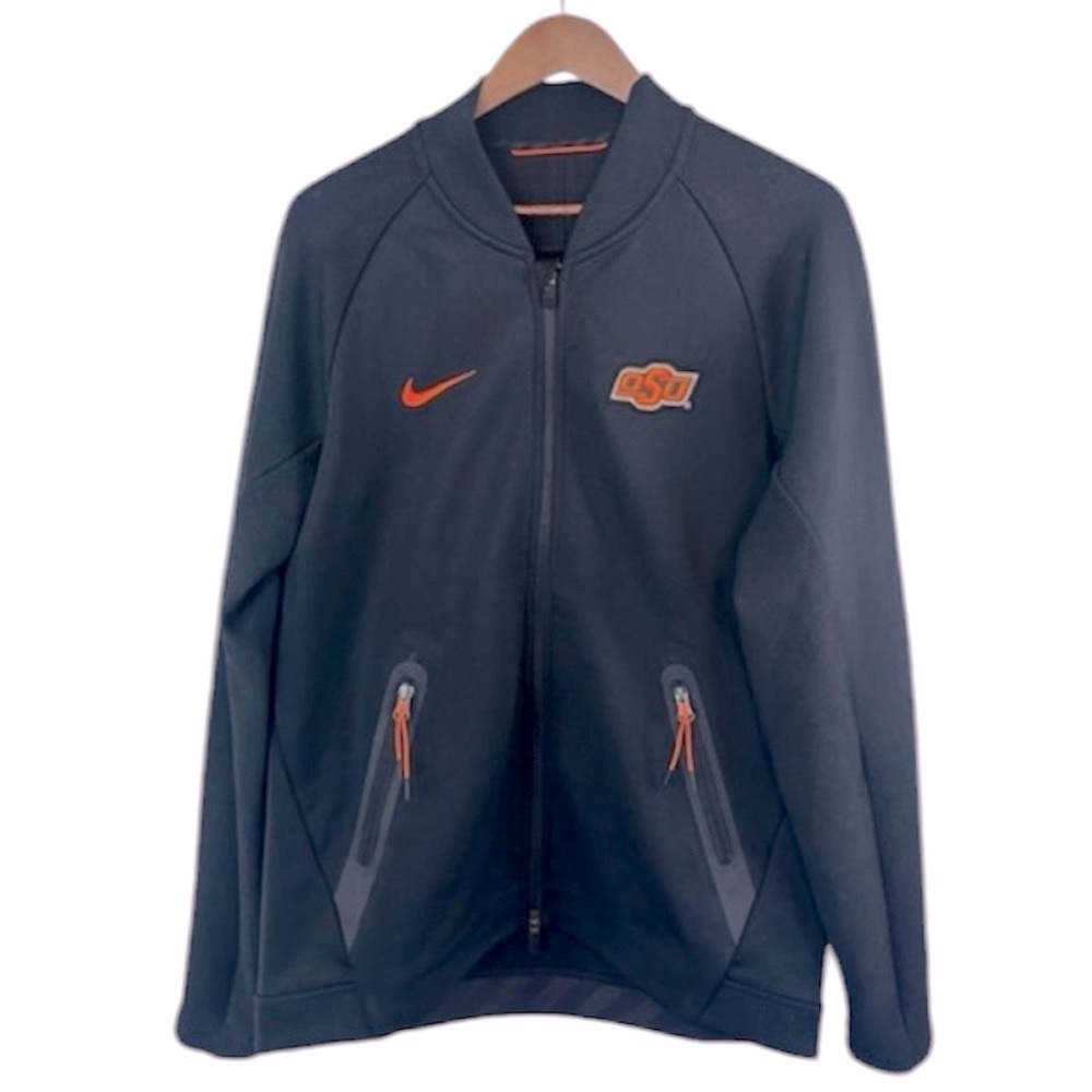 NIKE Men's Oklahoma State University Jacket Dri‎ Fit Cowboys Full Zip Medium
